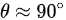 {\displaystyle \theta \approx 90^{\circ }}
