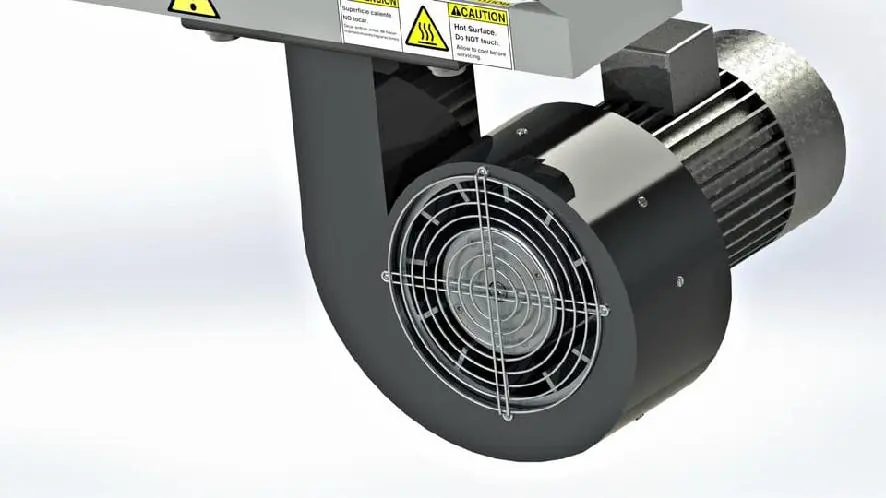 Extrusion machine drive showing the motor